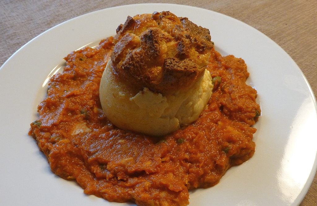 Käsesoufflé mit getrockneten Tomaten